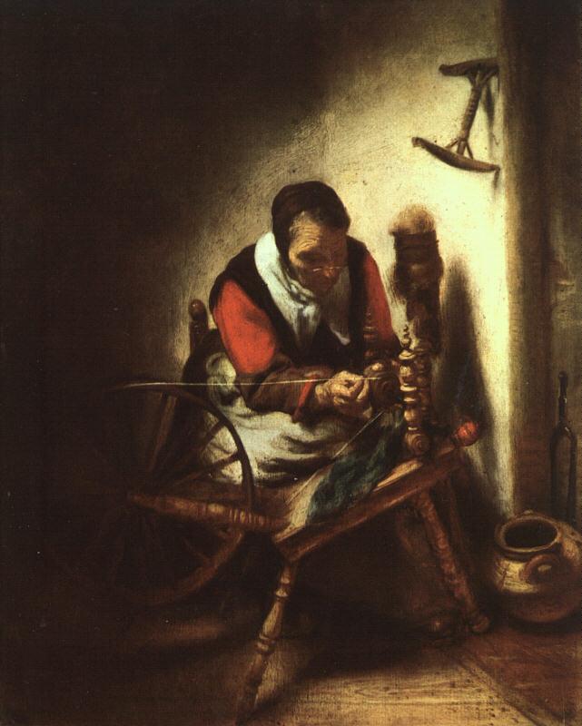 Nicolas Maes A Woman Spinning